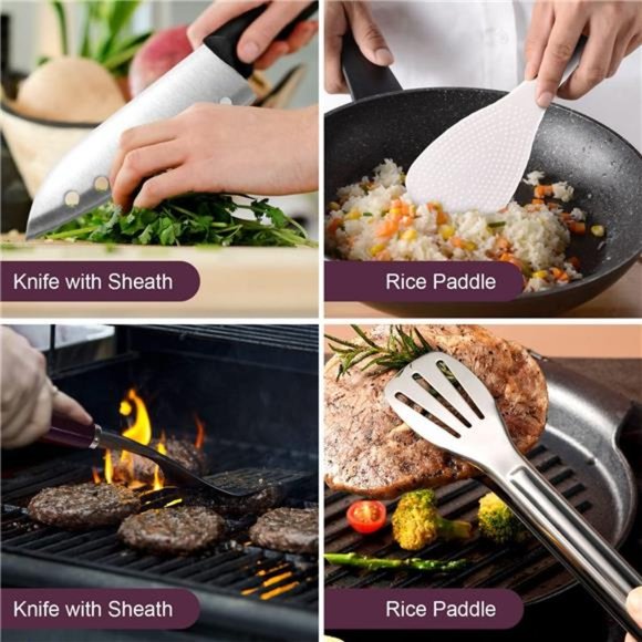 8 Pcs Camping Cookware Utensils Travel Set, Camp Kitchen Utensil Organizer - Picture 2 of 7